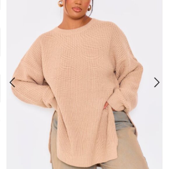 PrettyLittleThing Sweaters - NWT Crew Neck Side Split Oversized Sweater XXL